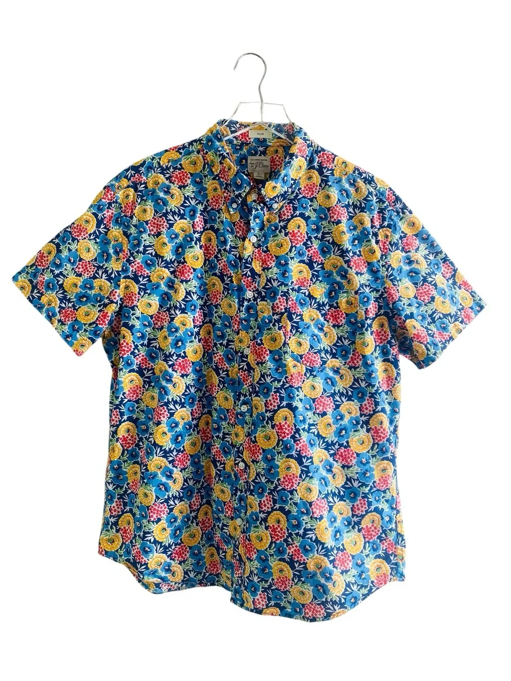 J. Crew Floral Short Sleeve Button Up Shirt Size L